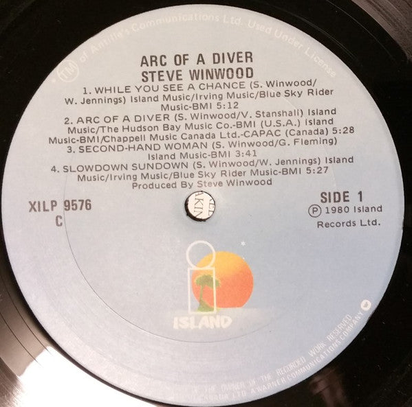 Steve Winwood : Arc Of A Diver (LP, Album, Don)