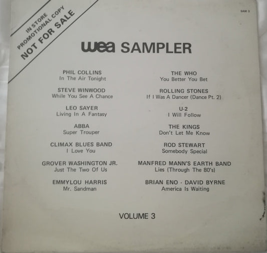 Various : WEA Sampler Volume 3 (LP, Comp, Promo)