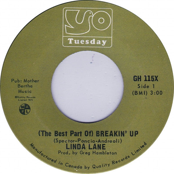 Linda Lane* : (The Best Part Of) Breakin' Up (7", Single)