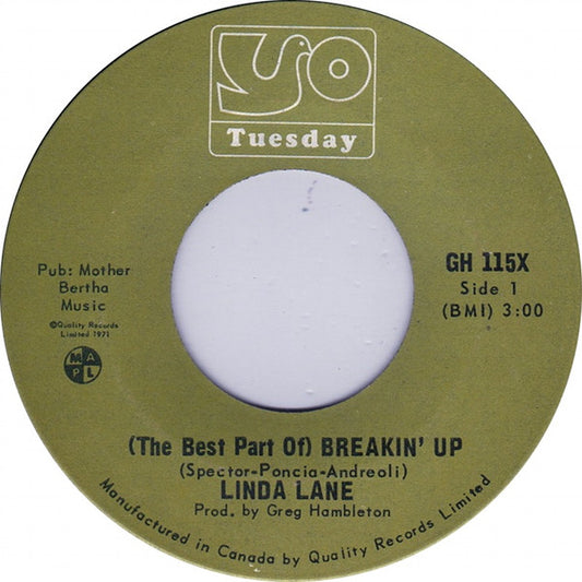 Linda Lane* : (The Best Part Of) Breakin' Up (7", Single)