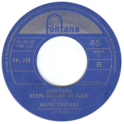 Wayne Fontana : Pamela, Pamela  (7", Single)