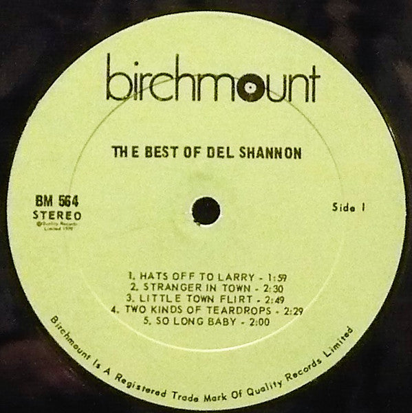 Del Shannon : The Best Of Del Shannon (LP, Comp)