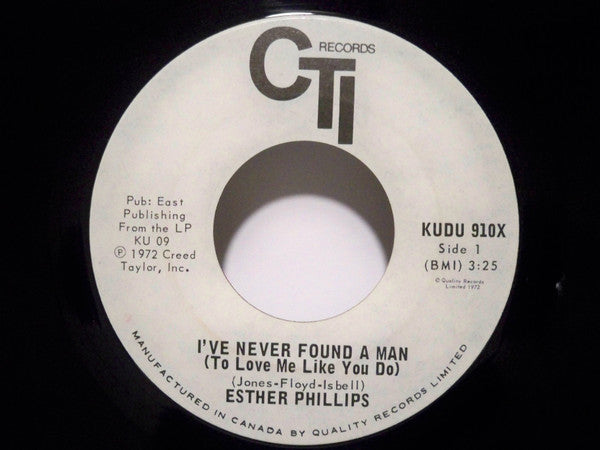 Esther Phillips : I've Never Found A Man (To Love Me Like You Do) / Cherry Red (7", Single)