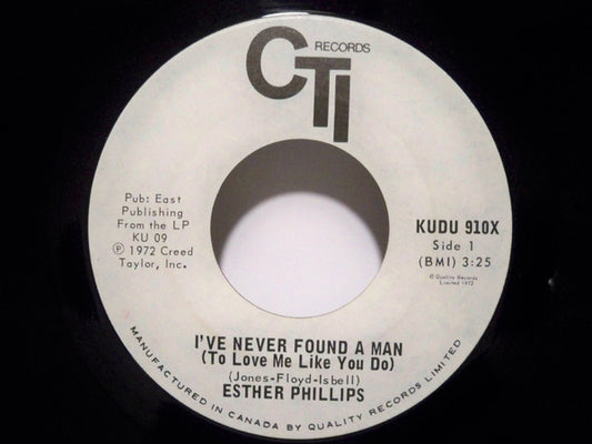 Esther Phillips : I've Never Found A Man (To Love Me Like You Do) / Cherry Red (7", Single)