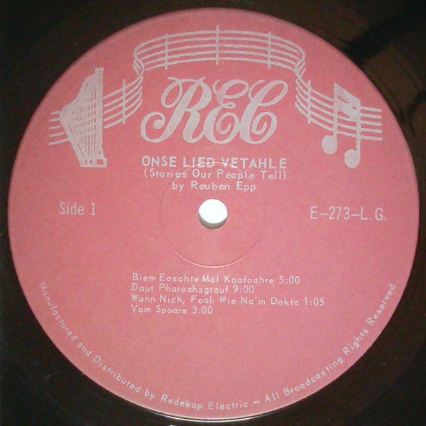 Reuben Epp : Onse Lied Vetahle (LP, Album)
