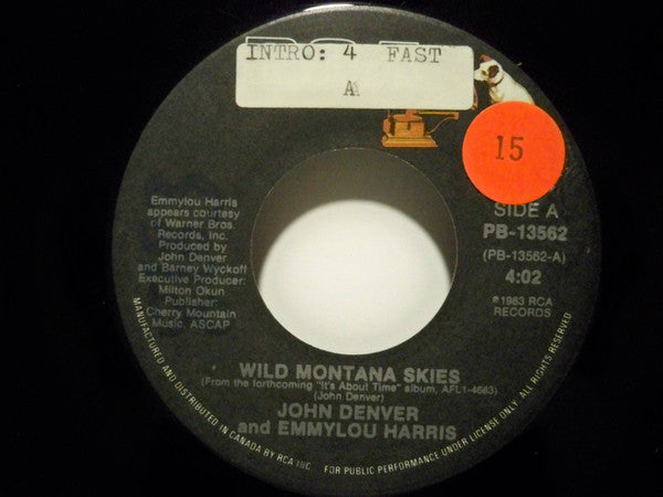 John Denver And Emmylou Harris : Wild Montana Skies (7", Single)