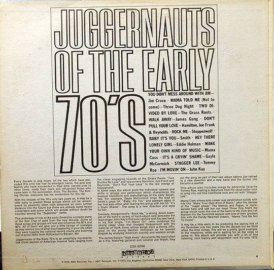 Various : Juggernauts Of The Early 70's (LP, Comp)