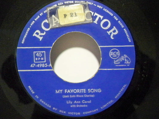 Lily Ann Carol : My Favorite Song / It Wouldn't Be The Same Without You (7", Single)