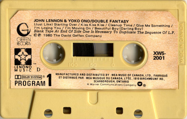 John Lennon & Yoko Ono : Double Fantasy (Cass, Album, Tan)