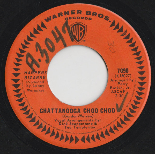 Harpers Bizarre : Chattanooga Choo Choo / Hey, You In The Crowd (7", Single)
