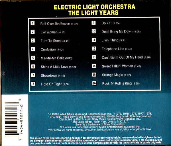 Electric Light Orchestra : The Light Years (CD, Comp)