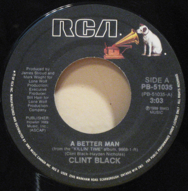 Clint Black : A Better Man (7", Single)