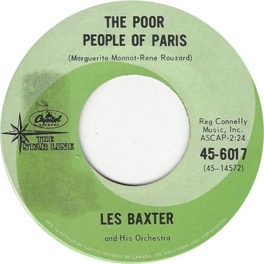 Les Baxter And His Orchestra* : April In Portugal / The Poor People Of Paris (7", Single, RE)