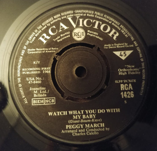 Peggy March : Watch What You Do With My Baby (7", Single)