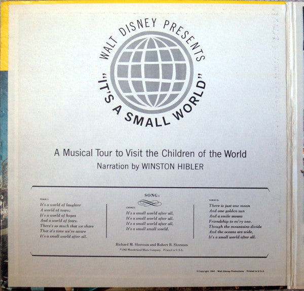 Walt Disney : Walt Disney Presents It's A Small World (LP, Album, RE, Pur)