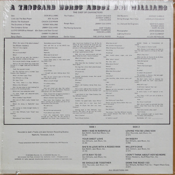 Don Williams (2) : Volume Two (LP, Album, RE, Ter)