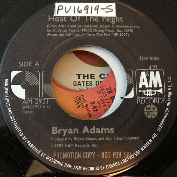 Bryan Adams : Heat Of The Night (7", Single, Promo)