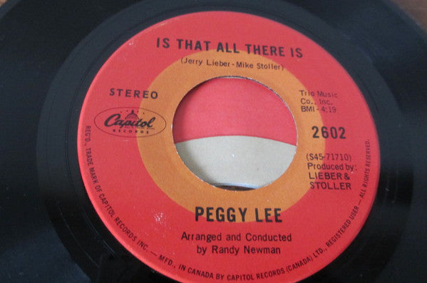 Peggy Lee : Is That All There Is  (7", Single)
