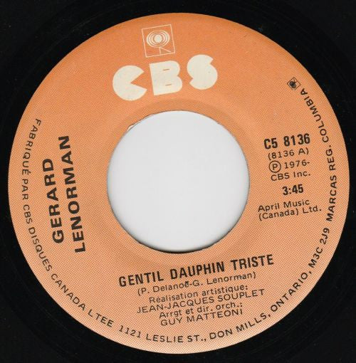 Gerard Lenorman* : Gentil Dauphin Triste (7", Single)