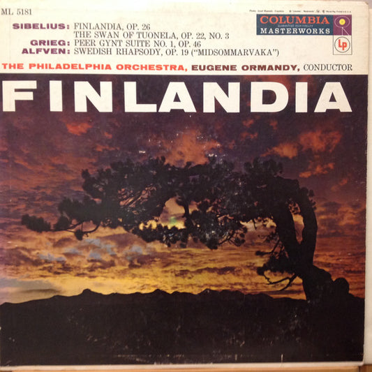 The Philadelphia Orchestra, Eugene Ormandy / Jean Sibelius, Edvard Grieg, Hugo Alfvén : Finlandia (LP, Mono)