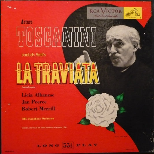 Verdi*, Arturo Toscanini, Licia Albanese, Jan Peerce, Robert Merrill, NBC Symphony Orchestra : La Traviata (Complete Opera) (2xLP, Mono, RE + Box, Album)