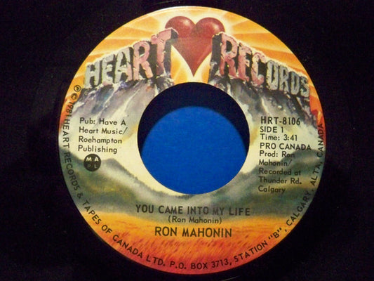 Ron Mahonin : You Came Into My Life / Write You A Love Song (7", Single)