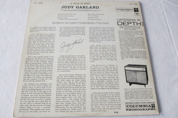 Judy Garland : A Star Is Born (LP, Album, Mono, RE)