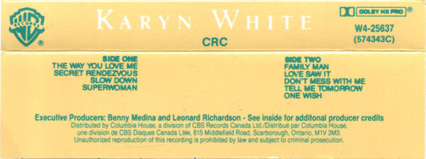 Karyn White : Karyn White (Cass, Album, Club, Dol)
