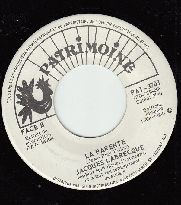 Jacques Labrecque : Le Temps Des Fetes (7", Single)