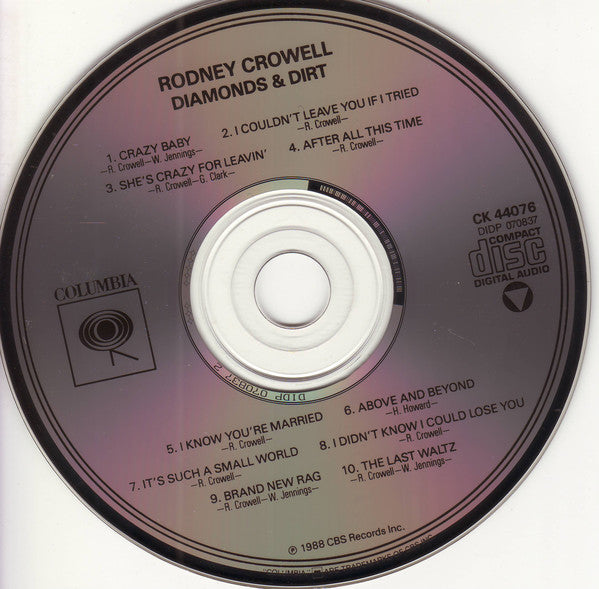 Rodney Crowell : Diamonds & Dirt (CD, Album)