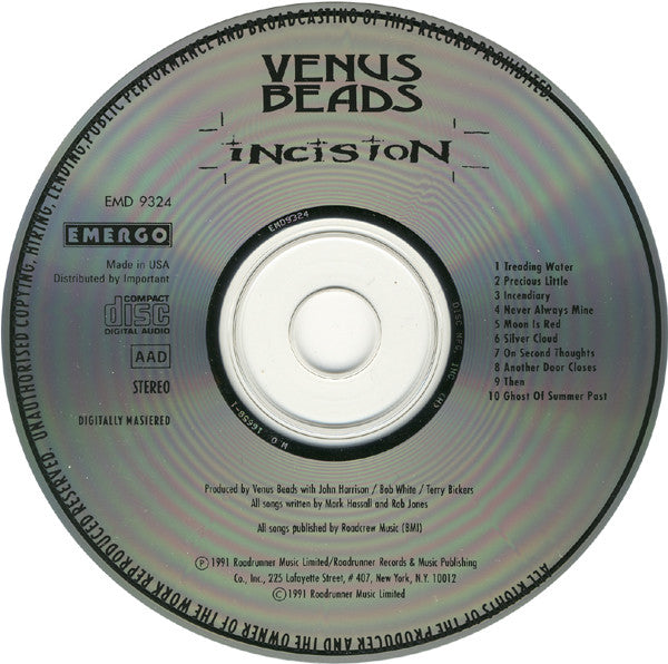 Venus Beads : Incision (CD, Album)
