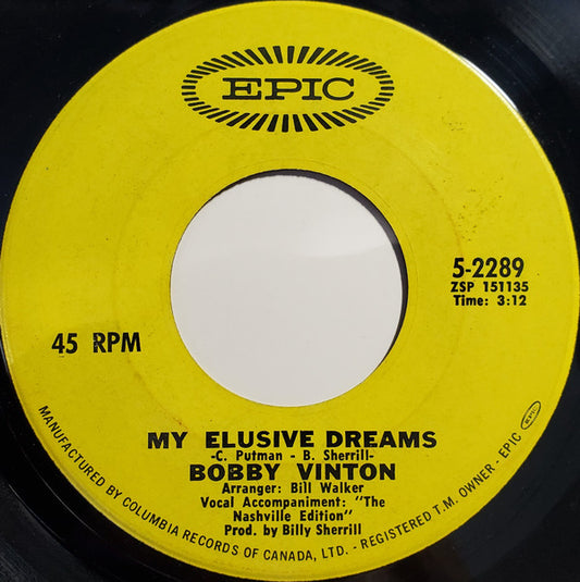 Bobby Vinton : My Elusive Dreams / The Days Of Sand And Shovels (7", Single)