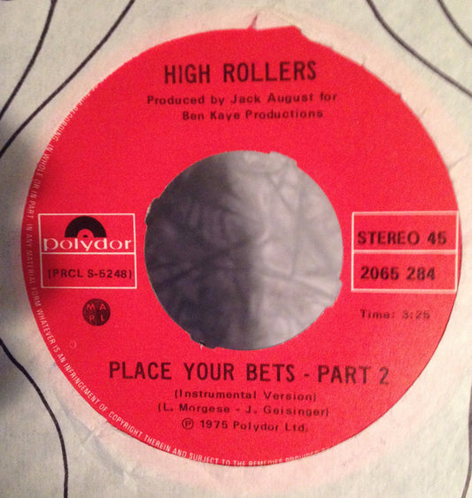 High Rollers (8) : Place Your Bets (7", Single)