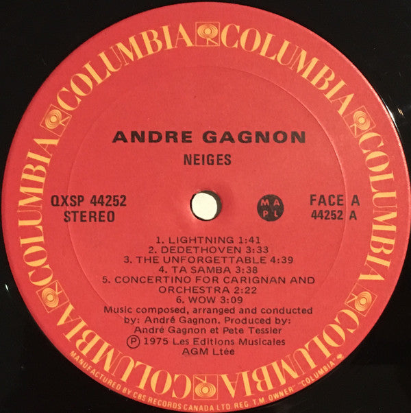 André Gagnon : Neiges (LP, Album, Gat)