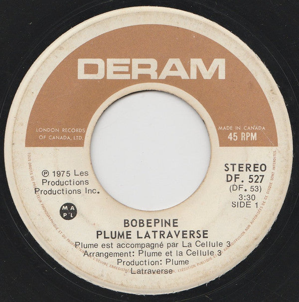 Plume Latraverse : Bobepine (7", Single)