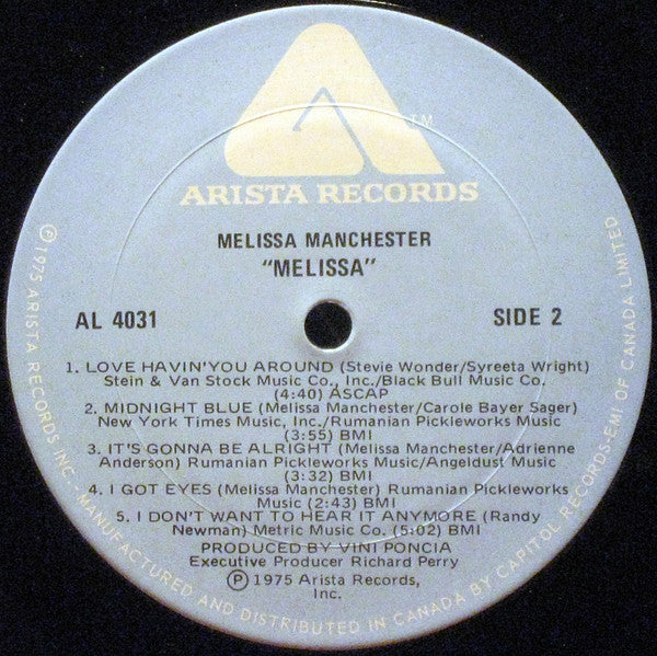 Melissa Manchester : Melissa (LP, Album)