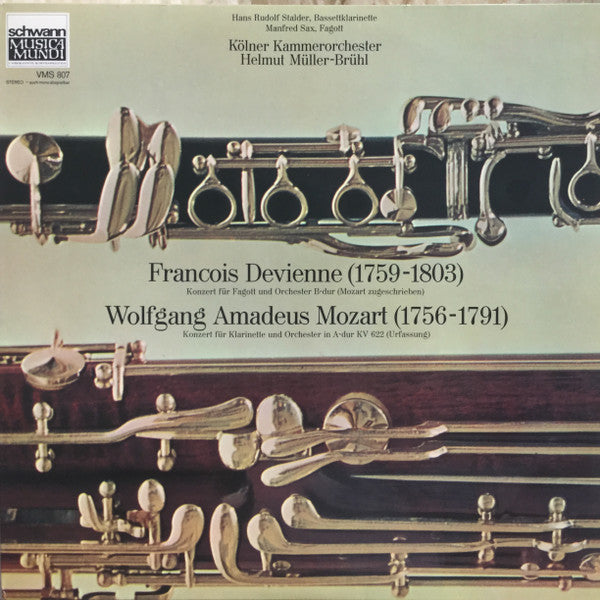 François Devienne, Wolfgang Amadeus Mozart, Kölner Kammerorchester, Helmut Müller-Brühl : Konzert Für Fagott Und Orchester B-dur, Konzert Für Klarinette Und Orchester A-dur KV 622 (LP)