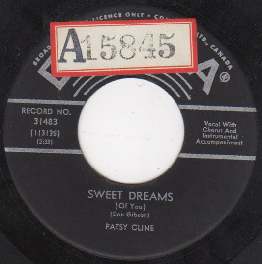 Patsy Cline : Sweet Dreams / Back In Baby's Arms (7", Single, Mono)