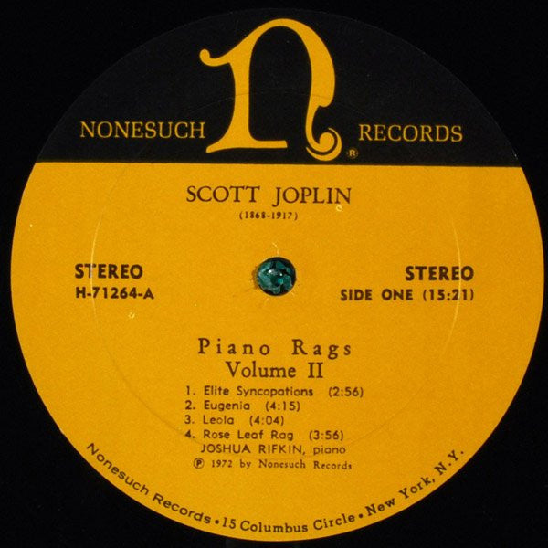 Scott Joplin - Joshua Rifkin : Piano Rags, Volume II (LP, Album)