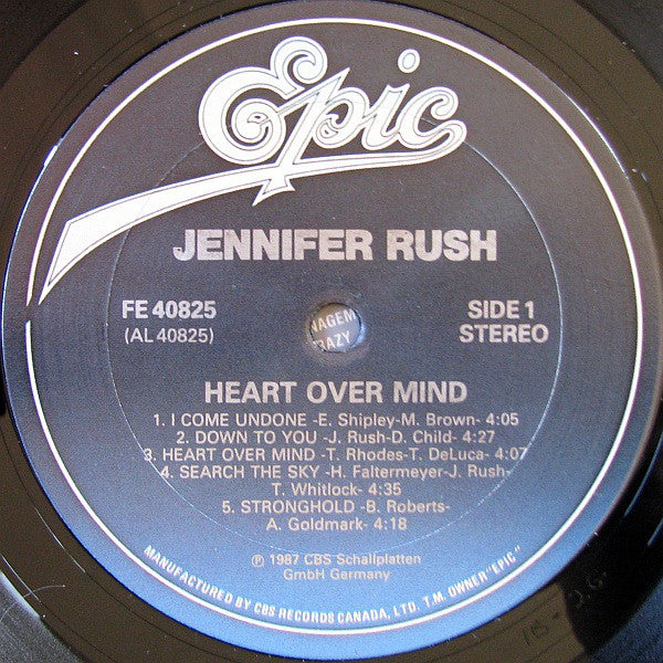 Jennifer Rush : Heart Over Mind (LP, Album)