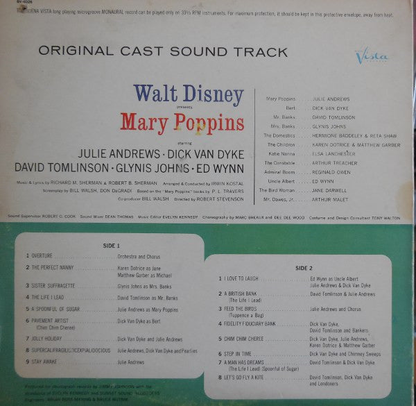 Various : Mary Poppins (LP, Album, Mono, Gat)