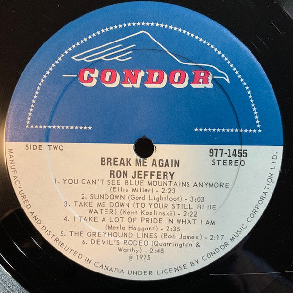 Ron Jeffery : Break Me Again (LP, Album)