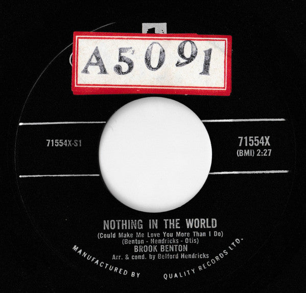 Brook Benton : Nothing In The World (Could Make Me Love You More Than I Do) (7", Single)