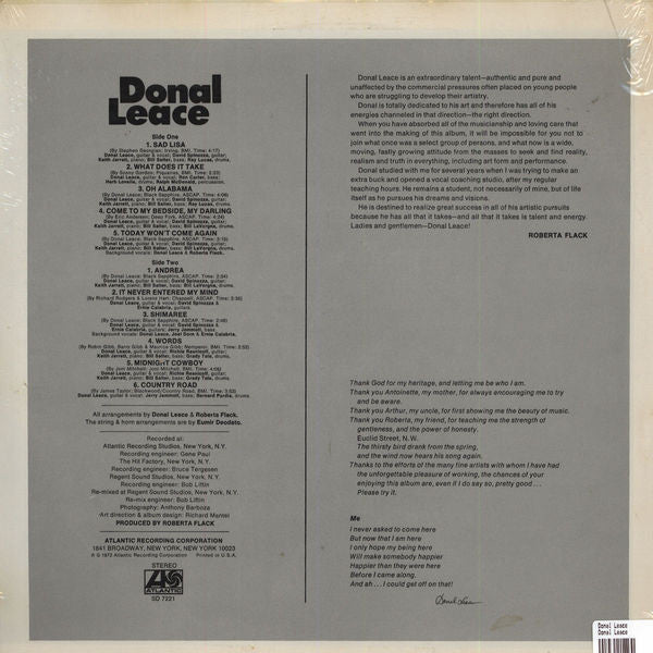 Donal Leace : Donal Leace (LP, Album, RI)