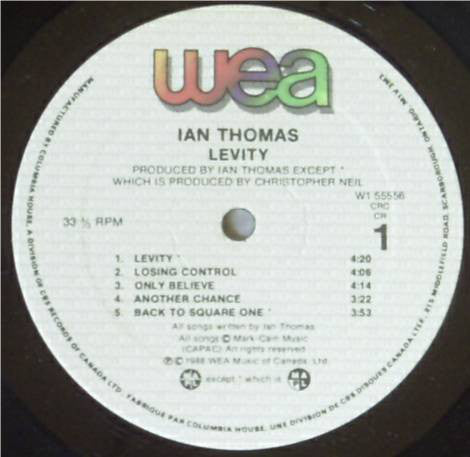 Ian Thomas (2) : Levity (LP, Album, Club)
