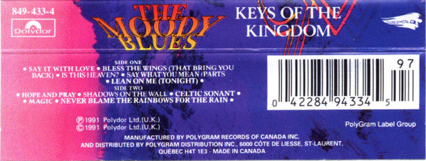 The Moody Blues : Keys Of The Kingdom (Cass, Album, Dol)