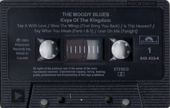 The Moody Blues : Keys Of The Kingdom (Cass, Album, Dol)