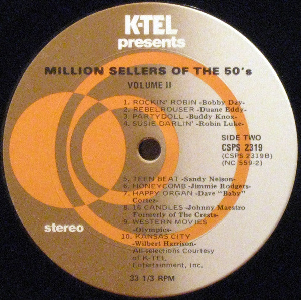 Various : Million Sellers Of The 50's Vol.2 (LP, Comp)