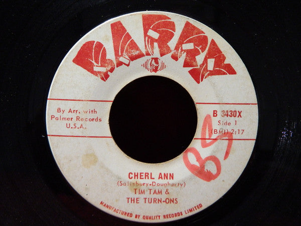 Tim Tam And The Turn-Ons : Cheryl Ann / Seal It With A Kiss (7", Single)