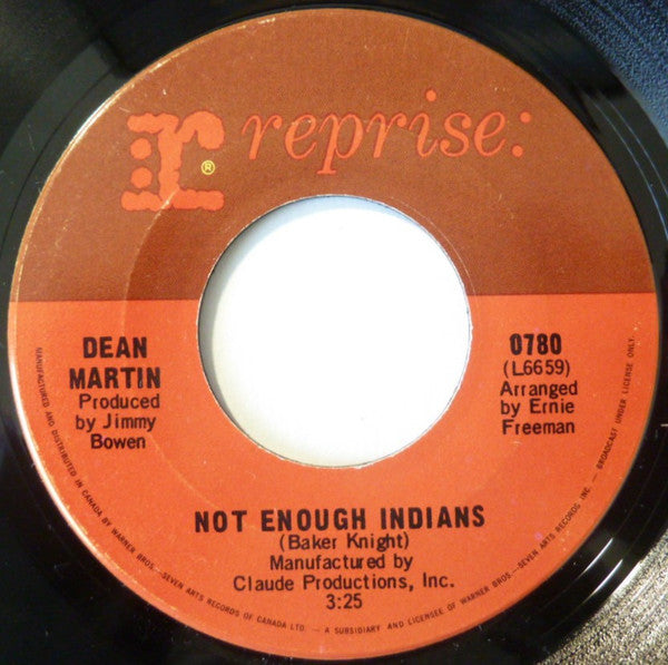 Dean Martin : Not Enough Indians (7", Single)
